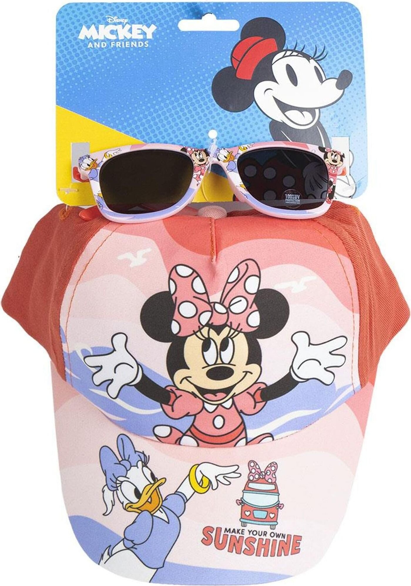 Dziecięca czapka i okulary przeciwsłoneczne Disney Minnie Mouse - stylowy zestaw na słoneczne dni