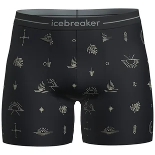 Męskie bokserki Icebreaker M Mer 150 Anatomica Boxers Explore More Rozmiar: XL / Kolor: czarny/beżowy - Majtki męskie - miniaturka - grafika 1