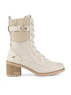 Botki damskie - Mustang Botki 1441-507-243 Biały - miniaturka - grafika 1