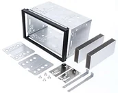 Akcesoria car audio - Audioproject A145 - radio samochodowe ramka montażowa podwójna kieszeń DIN - metalowa do ramki radia 2 DIN ramka montażowa - kompatybilna z VW Golf Opel Corsa Astra Ford Smart FIAT Toyota - miniaturka - grafika 1