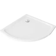 Brodziki prysznicowe - Mexen Flat brodzik półokrągły slim 100 x 100 cm, biały, syfon chrom - miniaturka - grafika 1