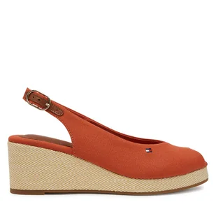 Espadryle Tommy Hilfiger Flag Mid Wedge Espad Slingback FW0FW08595 Pomarańczowy - Espadryle damskie - miniaturka - grafika 1