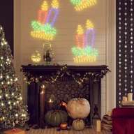 Oświetlenie świąteczne - vidaXL Świąteczna dekoracja w kształcie świec 144 LED, 3 szt. 70x42 cm - miniaturka - grafika 1