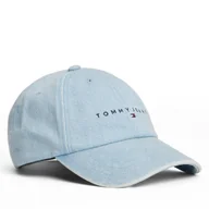 Czapki damskie - Czapka z daszkiem Tommy Jeans Linear Denim Cap AW0AW17912 Błękitny - miniaturka - grafika 1