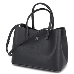 Tommy Hilfiger Damska teczka z emblematem TH, czarna, OS, Czarny - Torebki damskie - miniaturka - grafika 1