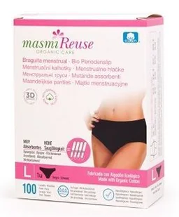 Masmi, Majtki Menstruacyjne Rozmiar L (102- 110cm), 100% Certyfikowanej Bawełny Organicznej - Pieluchy dla dorosłych Masmi, Majtki Menstruacyjne Rozmiar L (102- 110cm), 100% Certyfikowanej Bawełny Organicznej - Pieluchy dla dorosłych - miniaturka - grafika 3