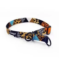 Obroże dla psów - Obroża półzaciskowa Wild Animals szeroka na 2,5 cm, dla średnich i większych psów, czarne dodatki-S/M - miniaturka - grafika 1