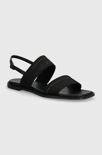 Calvin Klein sandały FLAT SANDAL HE damskie kolor czarny HW0HW01990 - Sandały damskie - miniaturka - grafika 1