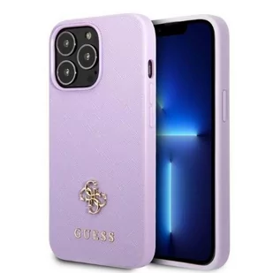 Guess GUHCP13LPS4MU iPhone 13 Pro / 13 6,1" purpurowy/purple hardcase Saffiano 4G Small Metal Logo - Etui i futerały do telefonów - miniaturka - grafika 1
