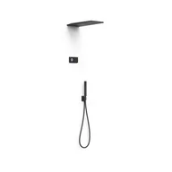 Zestawy prysznicowe - Tres Shower Technology Zestaw prysznicowy podtynkowy termostatyczny elektroniczny z deszczownicą czarny mat 09288551NM - odbiór osobisty: Kraków, Warszawa - miniaturka - grafika 1