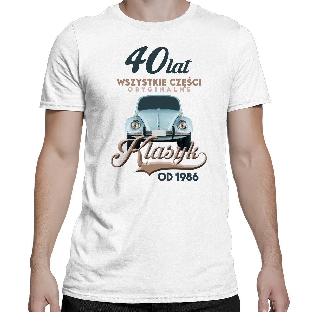 40 lat Wszystkie części oryginalne - Klasyk od 1986 - męska koszulka na prezent Biały XS