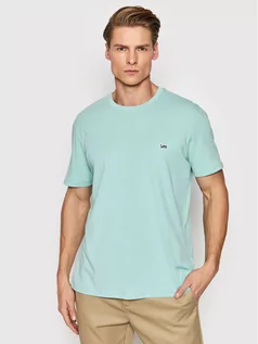 Koszulki męskie - Lee T-Shirt Patch Logo L60UFQUD Niebieski Regular Fit - grafika 1