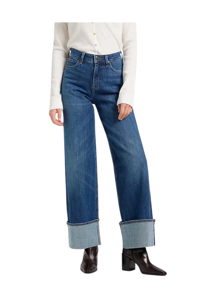 Jeans wide leg Donna LEE JEANS con piegone