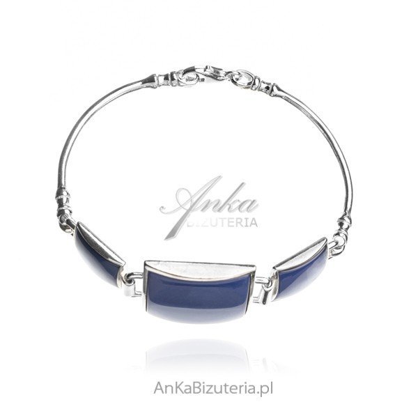 ankabizuteria.pl Bransoletka srebrna z granatowym uleksytem