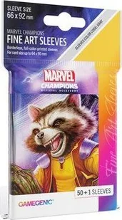 Gamegenic Gamegenic: Marvel Champions Fine Art Sleeves 66 mm x 92 mm Rocket Raccoon 50+1 szt. - Akcesoria do gier planszowych - miniaturka - grafika 1