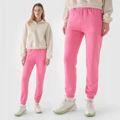 Spodnie damskie - Spodnie Damskie 4F Joggery Dresowe Dresy Bawełna Różowe 4FWAW24TTROF0925 XS - miniaturka - grafika 1