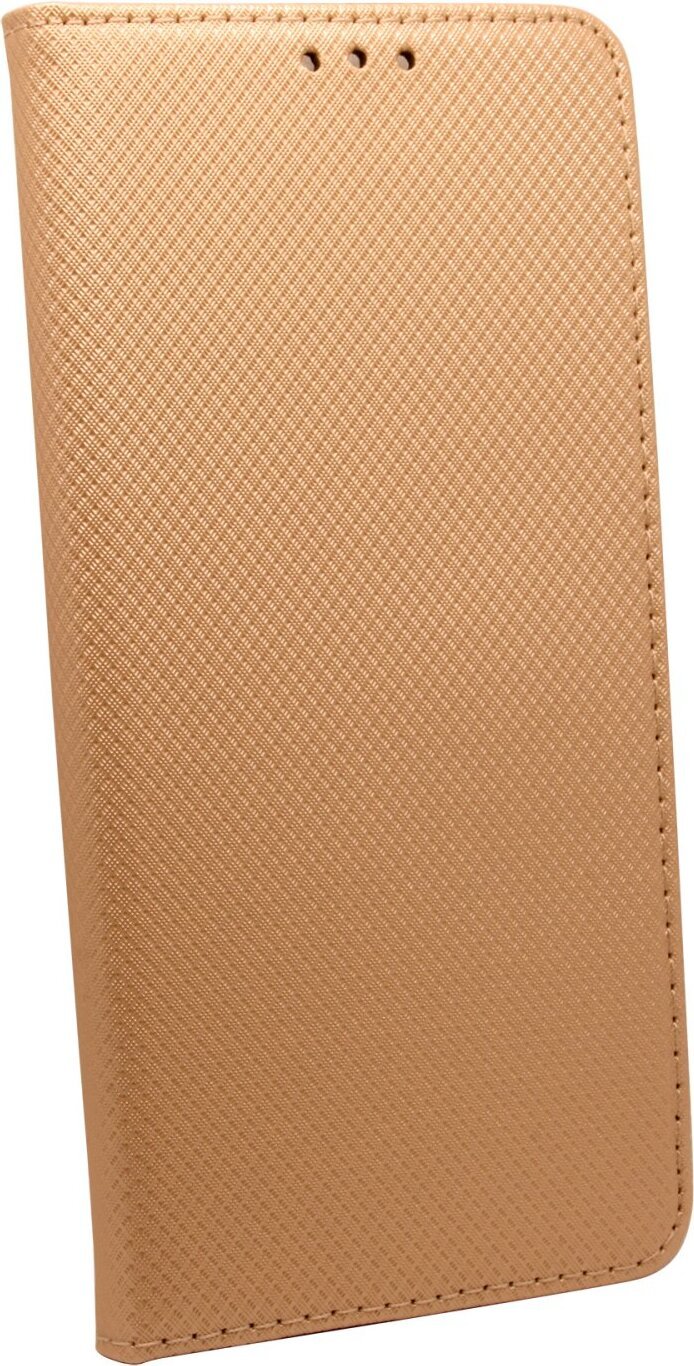 Eleganckie etui na książki Smart Magnet kompatybilne z MOTOROLA MOTO E40 skórzana okładka w stylu portfela w kolorze złotym