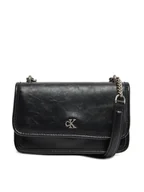Torebki damskie - Calvin Klein Jeans Torebka Chain Mini Ew Flap LV04K3085G Czarny - miniaturka - grafika 1