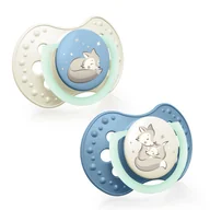 Smoczki uspokajające - Lovi Night & Day, smoczek uspokajający, silikonowy, dynamiczny, Boy, 0-6 miesięcy, 2 sztuki - miniaturka - grafika 1