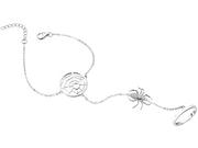 Bransoletki - Bransoleta na palec srebrna z cyrkoniami - pająk - miniaturka - grafika 1