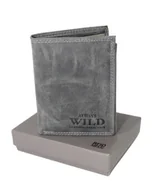 Portfele - Portfel Męski Skórzany ALWAYS WILD Skóra Licowa Duży Pionowy Dwa Skrzydełka RFID N4-P-CHM 0983 CZARNY 13 x 10 x 2 [cm] - miniaturka - grafika 1