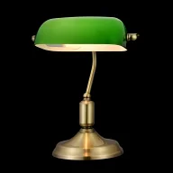 Lampy stojące - Stylowa lampa biurkowa Kiwi - Maytoni - zielony klosz, złota podstawa - miniaturka - grafika 1