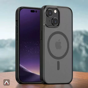 Etui matowe Alogy MagCase do MagSafe obudowa z pierścieniem magnetycznym do Apple iPhone 14 Czarne - Etui i futerały do telefonów - miniaturka - grafika 3