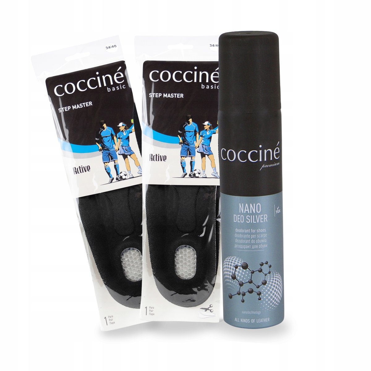 Wkładki do Wycinania Dwa Rozmiary i Dezodorant do Butów Coccine Zestaw 2w1