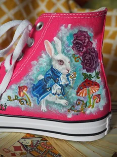 Trampki malowanie Alicja w Krainie Czarów 2 - Trampki damskie - miniaturka - grafika 1