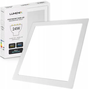 Panel plafon sufitowy Led Podtynkowy Kwadrat 24W 2160lm Nie mruga CCD Slim - Lampy sufitowe - miniaturka - grafika 1