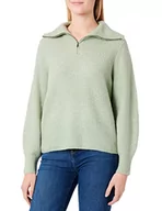 Swetry damskie - ONLY Onlkarinna L/S Zip Ex KNT sweter damski, zielony, XL - miniaturka - grafika 1