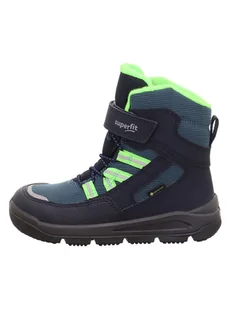 superfit Skórzane botki "Mars" w kolorze granatowo-zielonym - Botki damskie - miniaturka - grafika 1