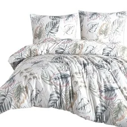 Darymex Pościel flanelowa 140x200 31505/1 biała wielokolorowa liście z jedną poszewką Flanelove - Pościel - miniaturka - grafika 1