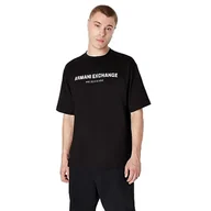 Bluzy męskie - Armani Exchange Męska bluza polo z limitowanej edycji We Beat As One Capsule Heavy Jersey Jumper, czarny, XXL - miniaturka - grafika 1