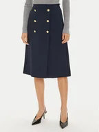 Spódnice - Tommy Hilfiger Spódnica midi WW0WW43628 Granatowy Regular Fit - miniaturka - grafika 1