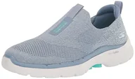 Sneakersy damskie - Skechers Damskie sneakersy Go Walk 6 Glimmering, Niebieska tkanina turkusowa wykończenie, 39 EU - miniaturka - grafika 1