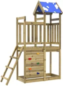Place zabaw - vidaXL Wieża zabaw Brązowy Drewno impregnowane lite - miniaturka - grafika 1