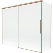 Parawany nawannowe - Mexen Rox parawan nawannowy 2-skrzydłowy rozsuwany 180 + 80 x 150 cm, transparent, miedż szczotkowana - 8C9-180-080-65-00 - miniaturka - grafika 1