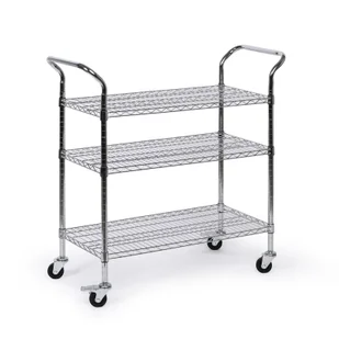 Wózek z półkami, 3x półki druciane, 900 x 450 x 1050 mm - Wózki magazynowe - miniaturka - grafika 1