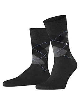 Burlington Mężczyźni Skarpety Manchester M SO Organiczna Bawełna z wzorem 1 Para, Szary (Anthracite Melange 3095), 46-50 - Skarpetki damskie - miniaturka - grafika 1