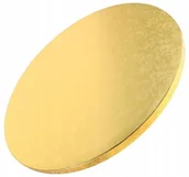 Dodatki do ciast w proszku - Podkład pod tort 40 cm gruby okrągły złoty podkładka pod tort ciasto twardy - miniaturka - grafika 1