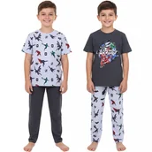 Piżamy chłopięce - Liga Sprawiedliwości Piżama dla chłopca z długimi spodniami, Batman Superman Flash, KOMPLET 2 SZTUKI 7-8 lat 128cm - sarcia.eu - miniaturka - grafika 1