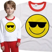 Piżamy dla dziewczynek - Piżama dziecięca Emoji Emotikon Uśmiech W Okularach 98/104 - VoloDonum - miniaturka - grafika 1