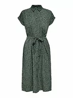 Sukienki - Only Kobiety Onlhannover S/S Shirt Dress Noos Wvn Sukienka, Zielony/Wielokolorowy, 38 - miniaturka - grafika 1