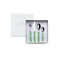 Sztućce dla dzieci - Zestaw 4 sztućców dla dzieci Fantasia Cicogna Green Mepra - miniaturka - grafika 1