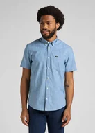 Koszule męskie - Lee Button Down Ss Męska Koszula Jeansowa Krótki Rękaw Navy L886Ns35-M - miniaturka - grafika 1