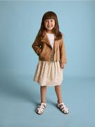 Kurtki i płaszcze dla dziewczynek - Reserved - Ramoneska z imitacji zamszu - beżowy - miniaturka - grafika 1