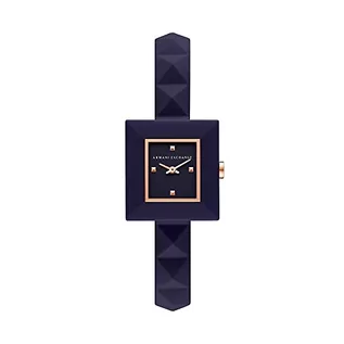 Paski - Armani Exchange zegarek damski, 26 mm, silikonowy pasek, Niebieski, Taś - grafika 1