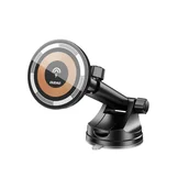 Uchwyty samochodowe do telefonów - Uchwyt magnetyczny z adowark indukcyjn MagSafe na kokpit 15W Dudao F12MAX+ - czarna - miniaturka - grafika 1