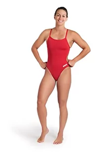 ARENA Damski kostium kąpielowy Women's Team Challenge Solid jednoczęściowy, czerwono-biały, 46, czerwono-biały. - Stroje kąpielowe - miniaturka - grafika 1